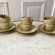 set of 6 stoneware cups and saucers Grès du Village 60s-70s