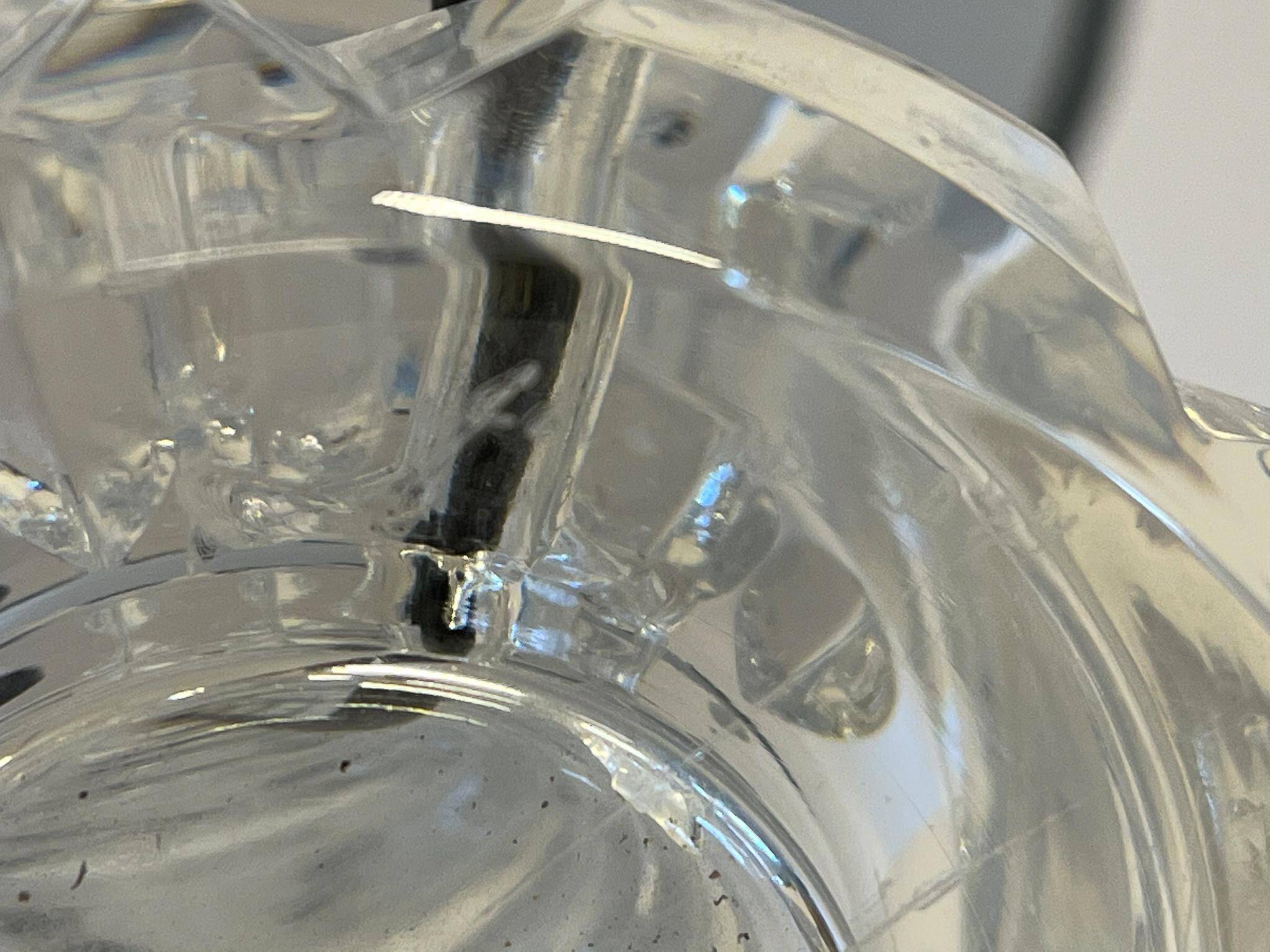 Pair of mid-century crystal lamps by Carl Fagerlund for Orrefors Sweden, 1970s.