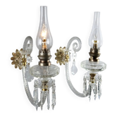 Antique wall sconces in crystal glass, Italy, 20th century