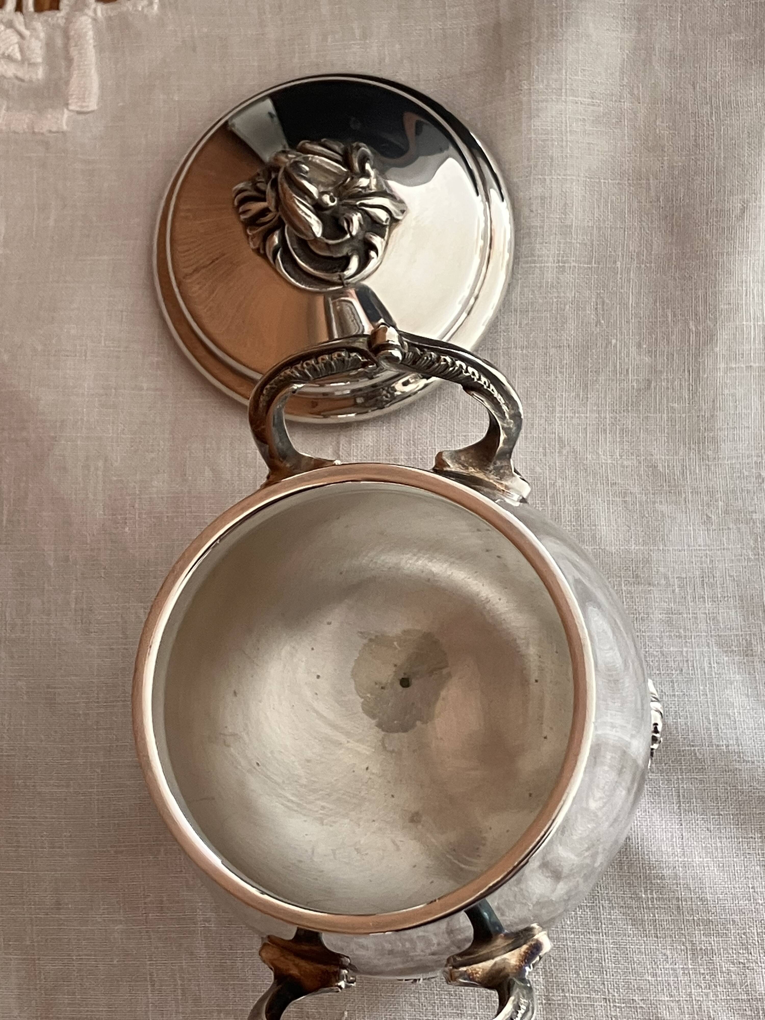 Christofle Marly model sugar bowl in silver-plated metal