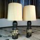 Ceramic table lamps by Georges Pelletier for Accolay France 1960s, Set of 2