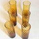Set of 6 vintage amber glasses Height 17 cm
