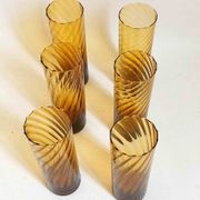 Lot de 6 verres vintage ambré Hauteur 17 cm