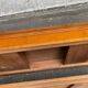 Table basse directoire en merisier massif, années 50