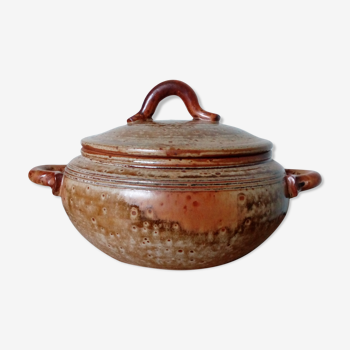 Covered pot speckled ceramic soup pot