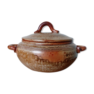 Covered pot speckled ceramic soup pot