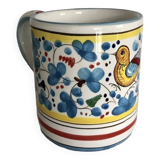 Mug oiseau fleurs bleu