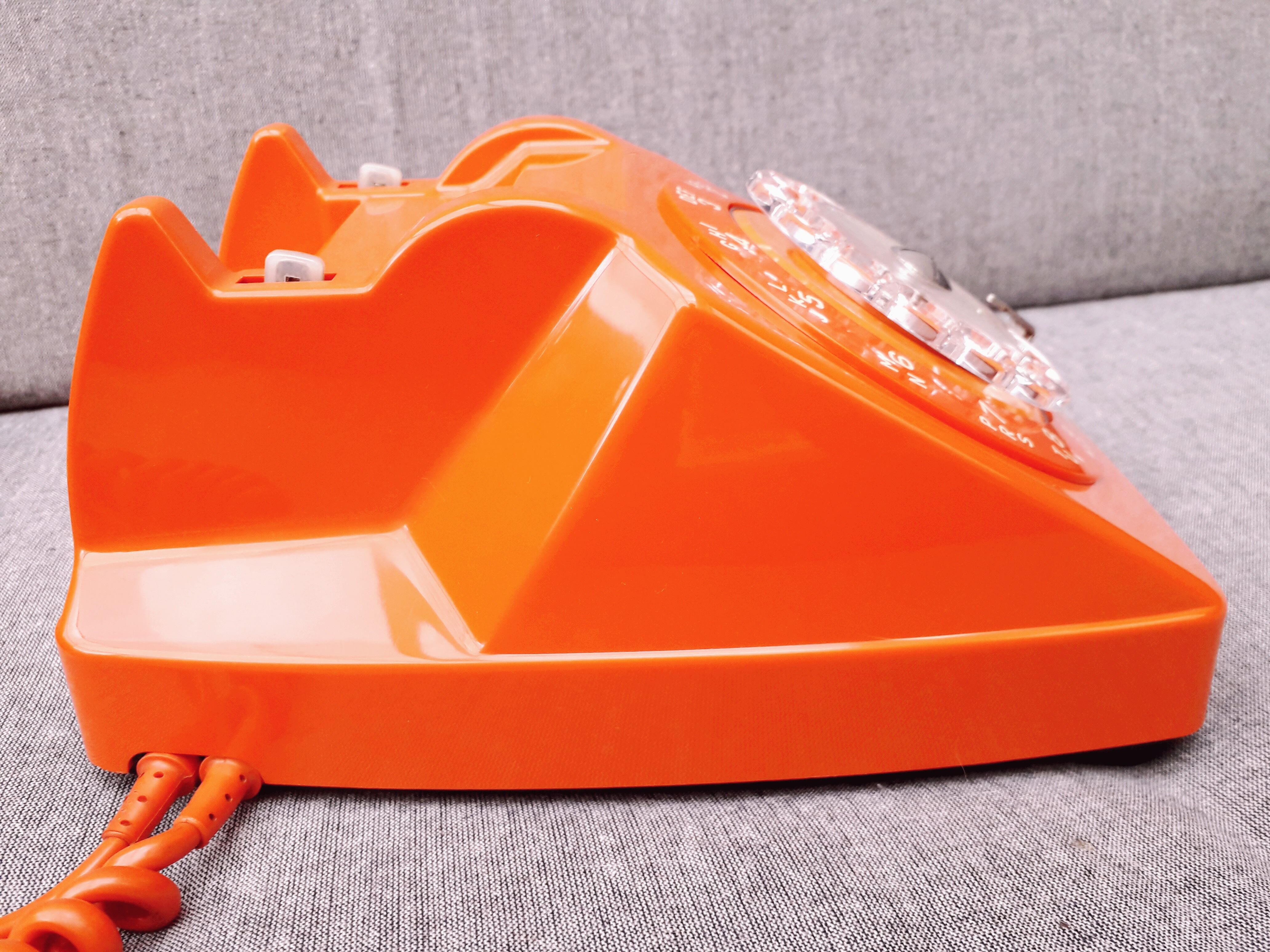 Phone orange vintage s63 socotel with dial