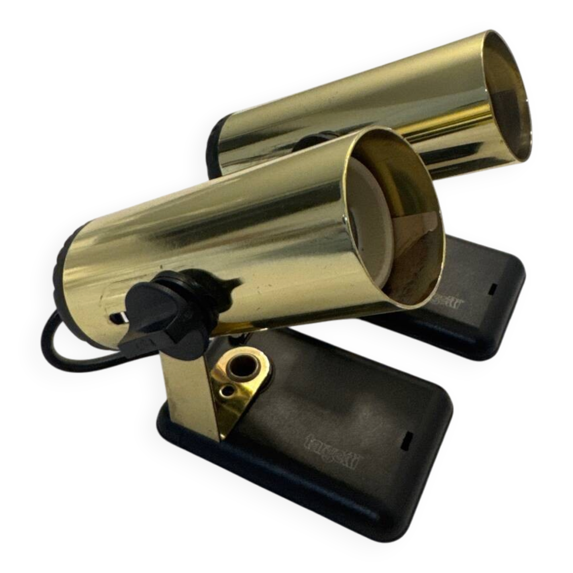 Pair of adjustable gold Targetti spotlights – Italian vintage design – c
