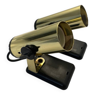 Pair of adjustable gold Targetti spotlights – Italian vintage design – c