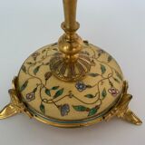 Pair of candlesticks Napoleon III in bronze cloisonné XIXth Barbedienne