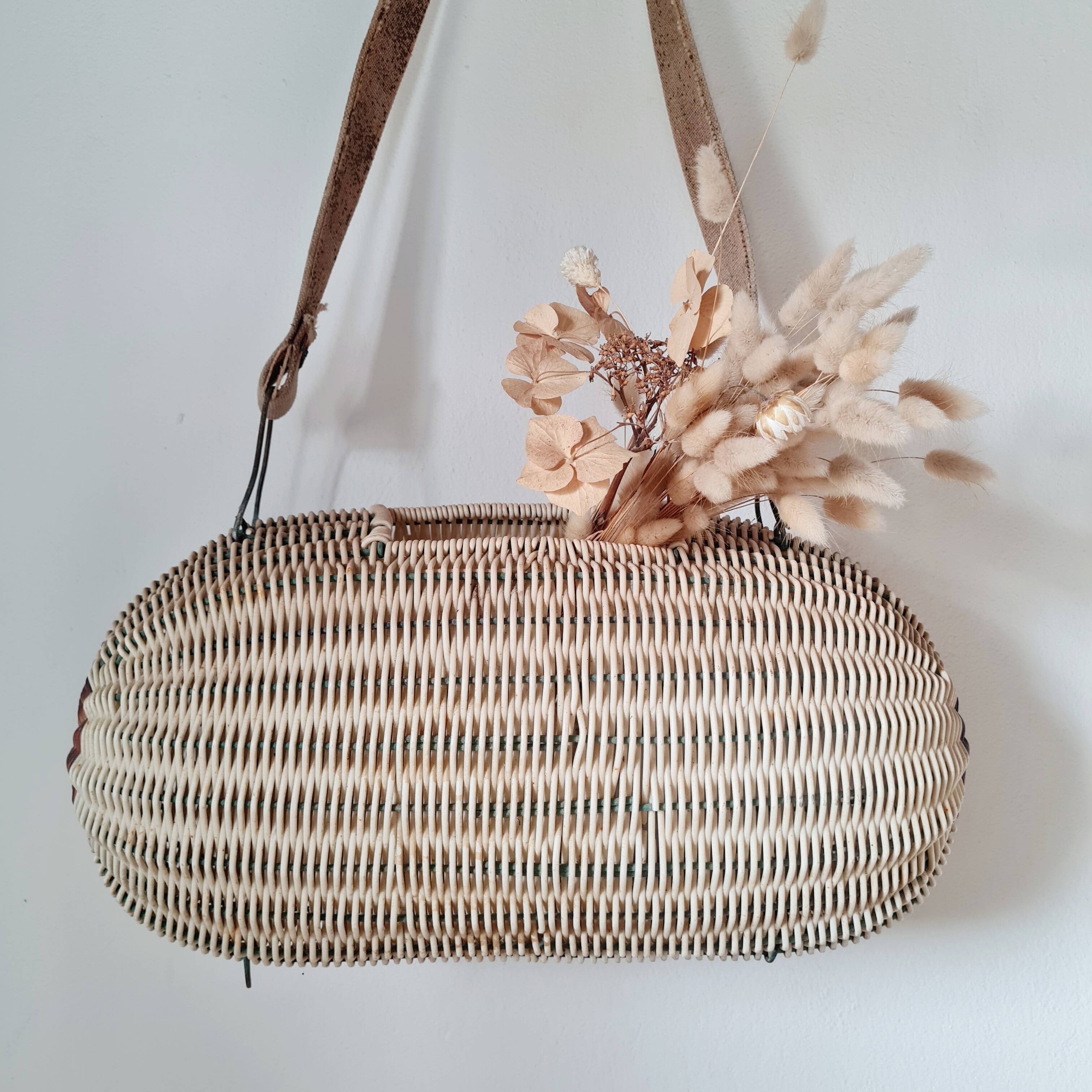Rattan messenger bag