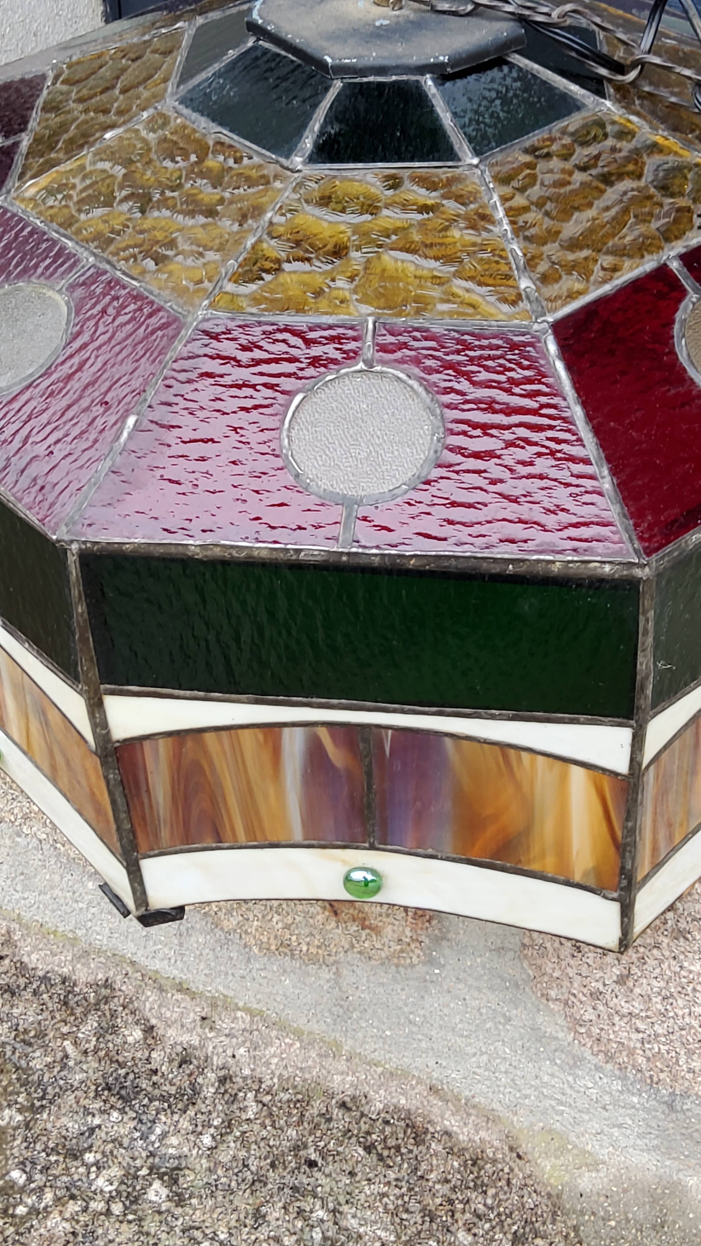 Art style stained glass suspension, diameter 58cm