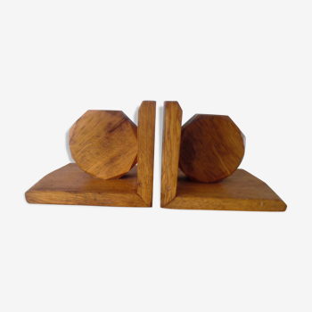 Pair of Art Deco wooden book holders