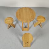 Table set - 3 Roger Tallon 1970s folding stools