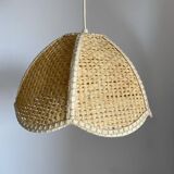 Rattan and flower cane hanging lamp