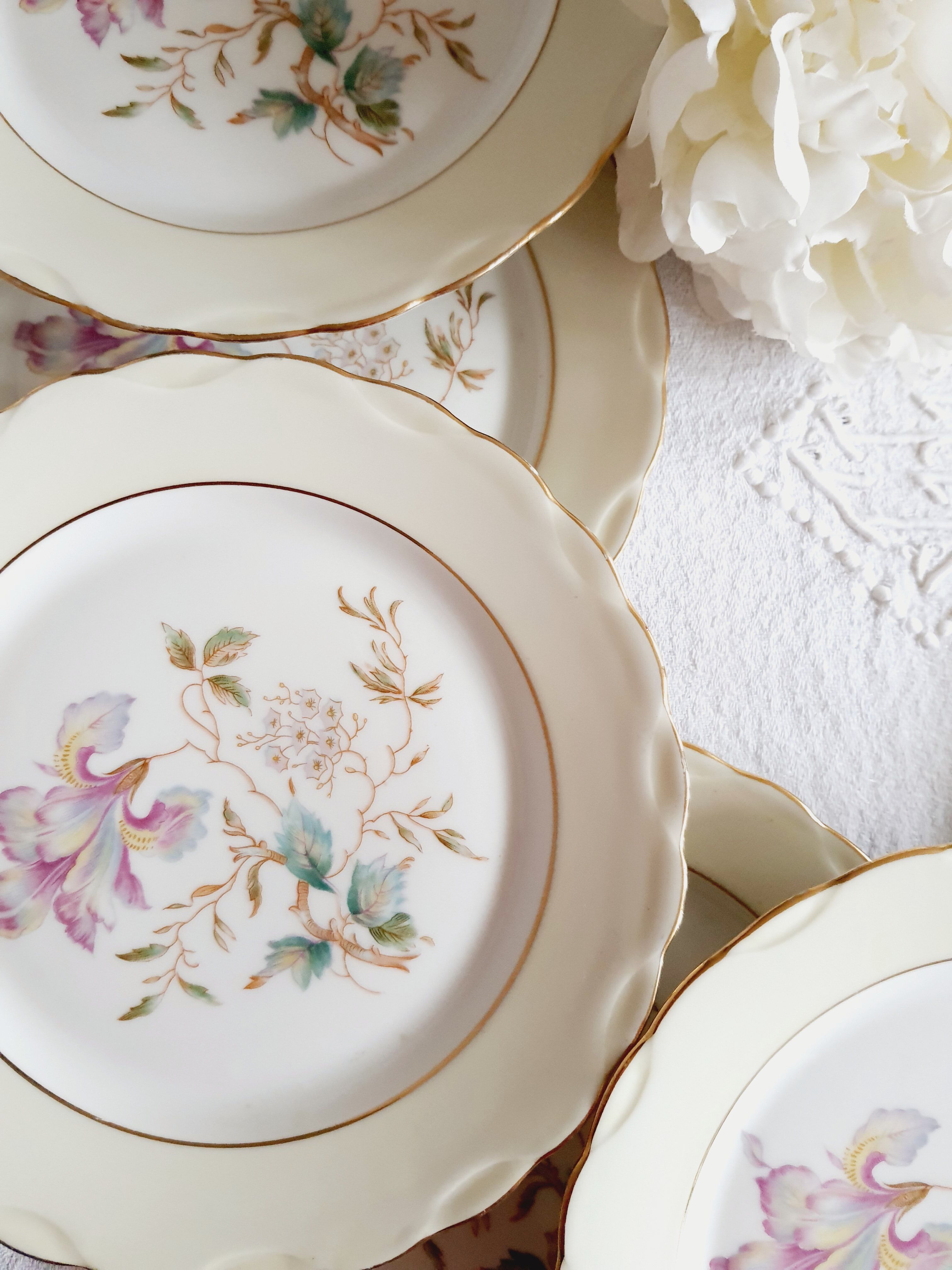 Lot 6 porcelain dessert plates from Limoges