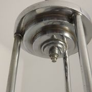 french art deco light in chrome with 3 floral opaque glass shades