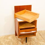 Table de nuit du milieu du siècle entièrement rénovée par Mojmír Požár, années 1960, Tchécoslovaquie