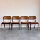 Ensemble de chaises vintage en skaï et palissandre