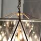 Vintage handmande octagonal glass and brass pendant lantern, Italy