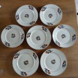 7 assiettes plates Terre de fer