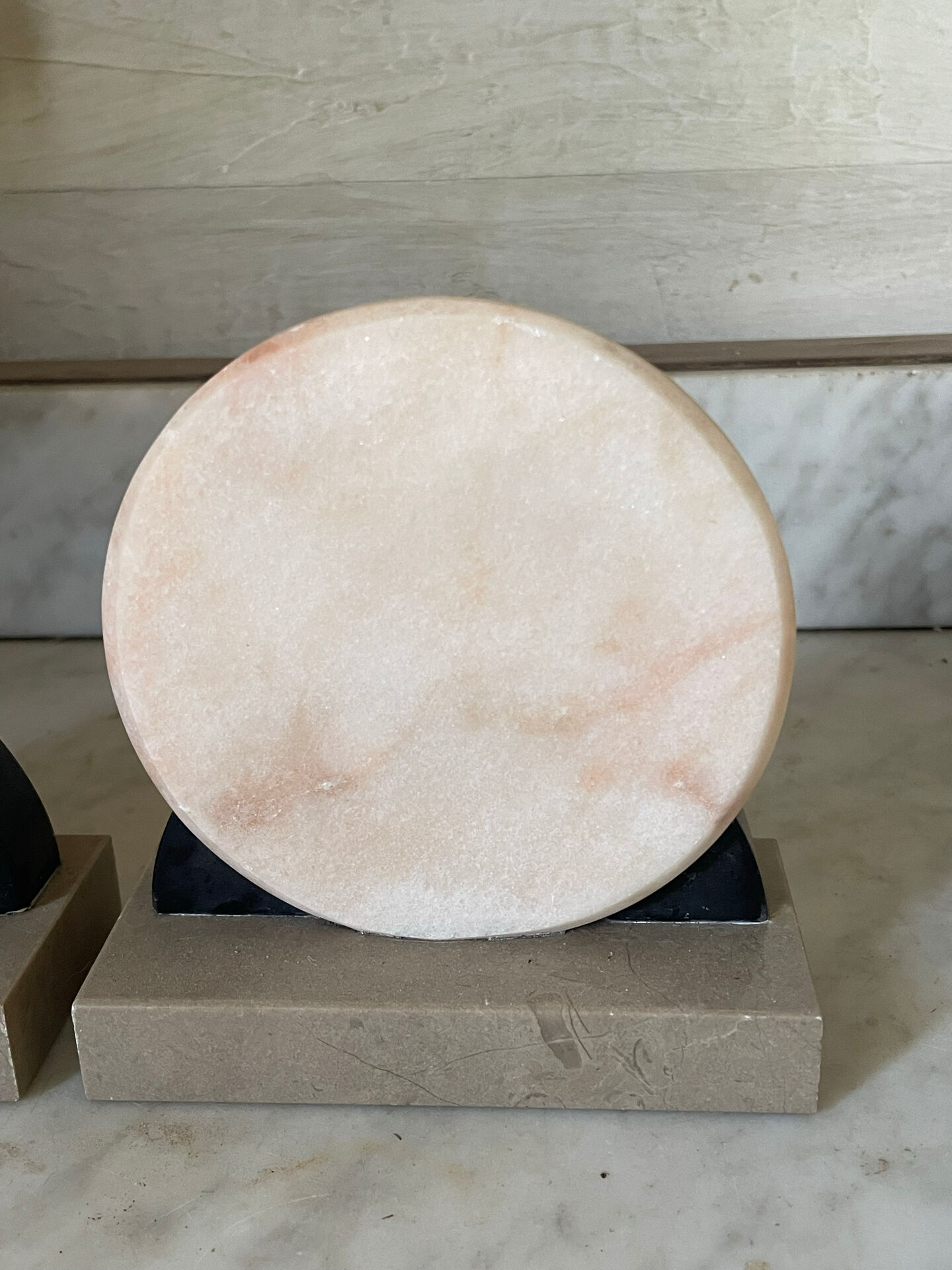 Pair of Art Deco marble and onyx bookends