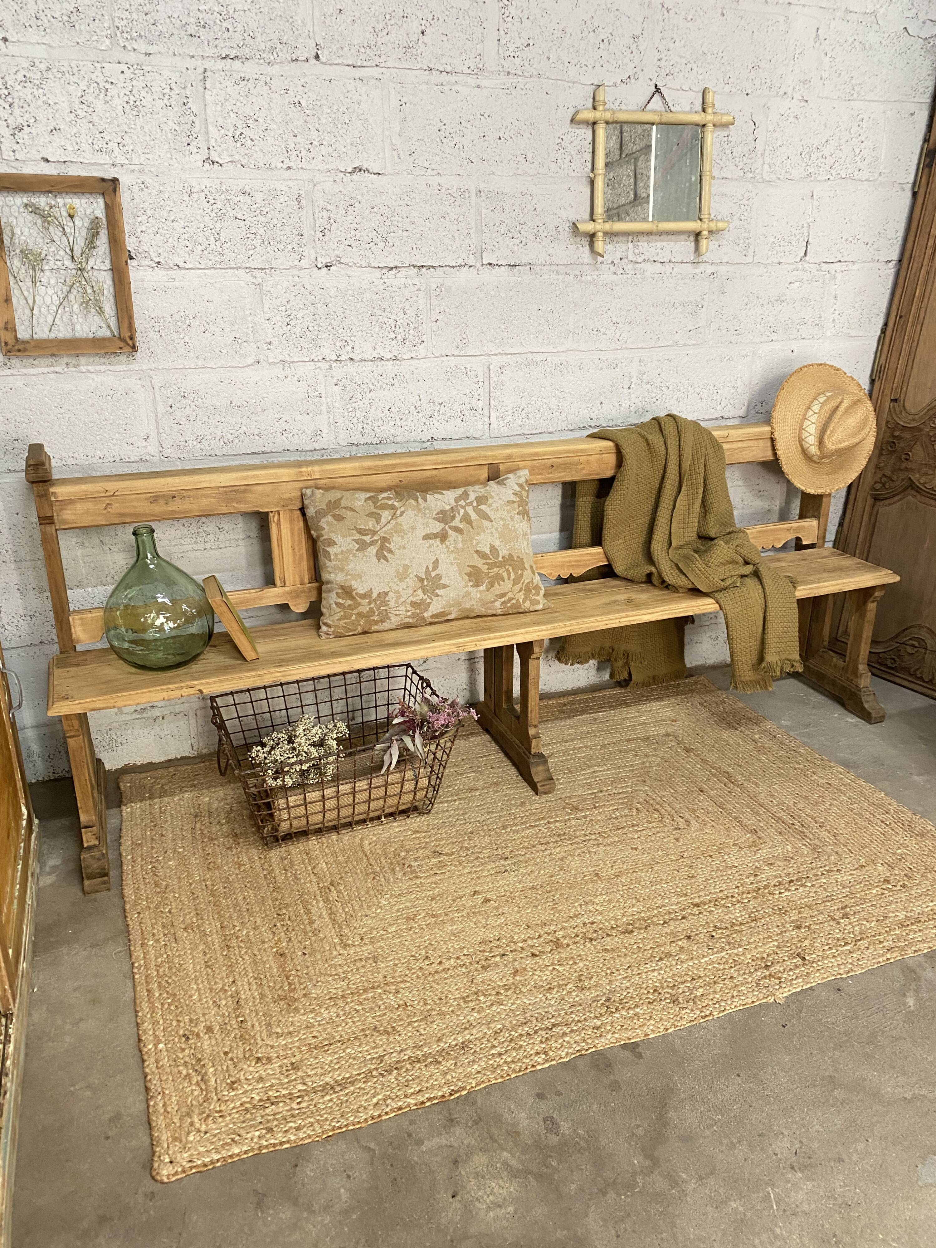Large oak church pew