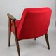 Red Velvet 366 Lounge Chair by Józef Chierowski, 1970s