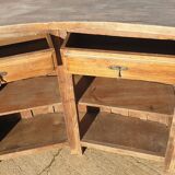 Counter, bar cabinet in solid wood and wrought iron
