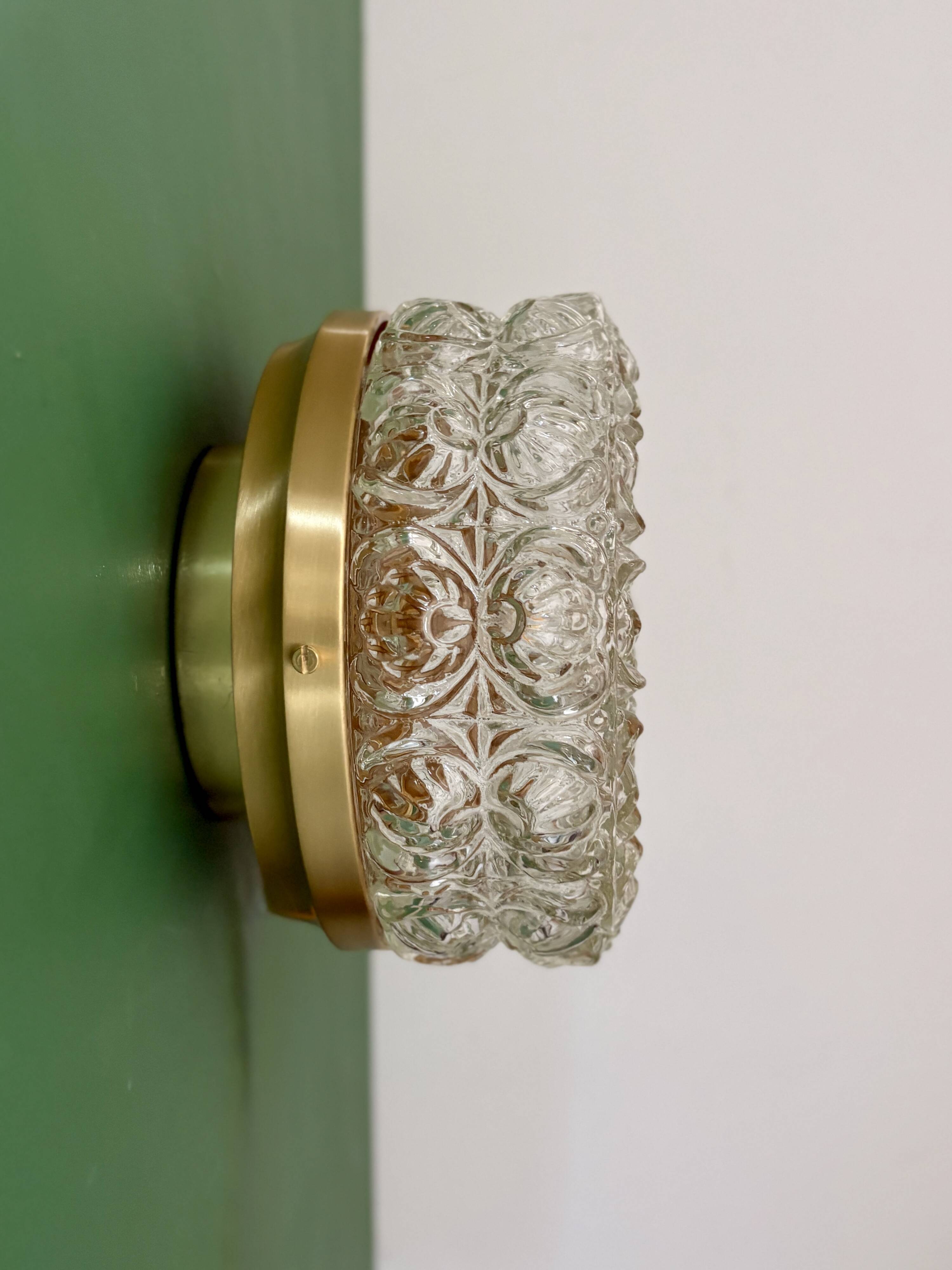 Vintage moulded glass wall or ceiling light globe