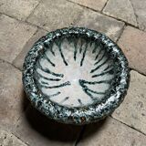 Brutalist glazed ceramic bowl on feet