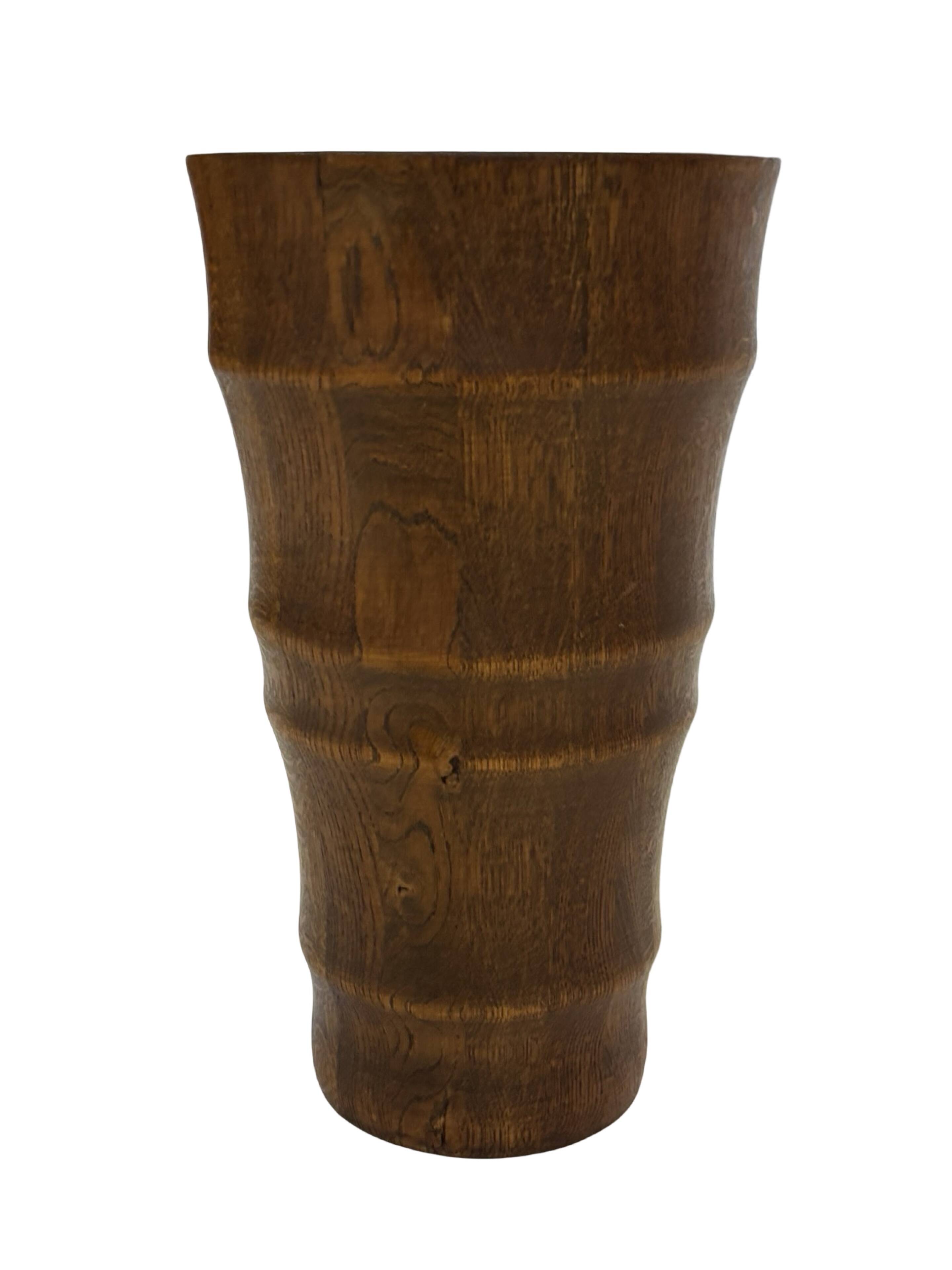 Vintage umbrella holder wooden basket storage 1960 minimalist design