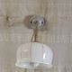 Vintage wall light in brass, porcelain and opaline - mid 20th century.