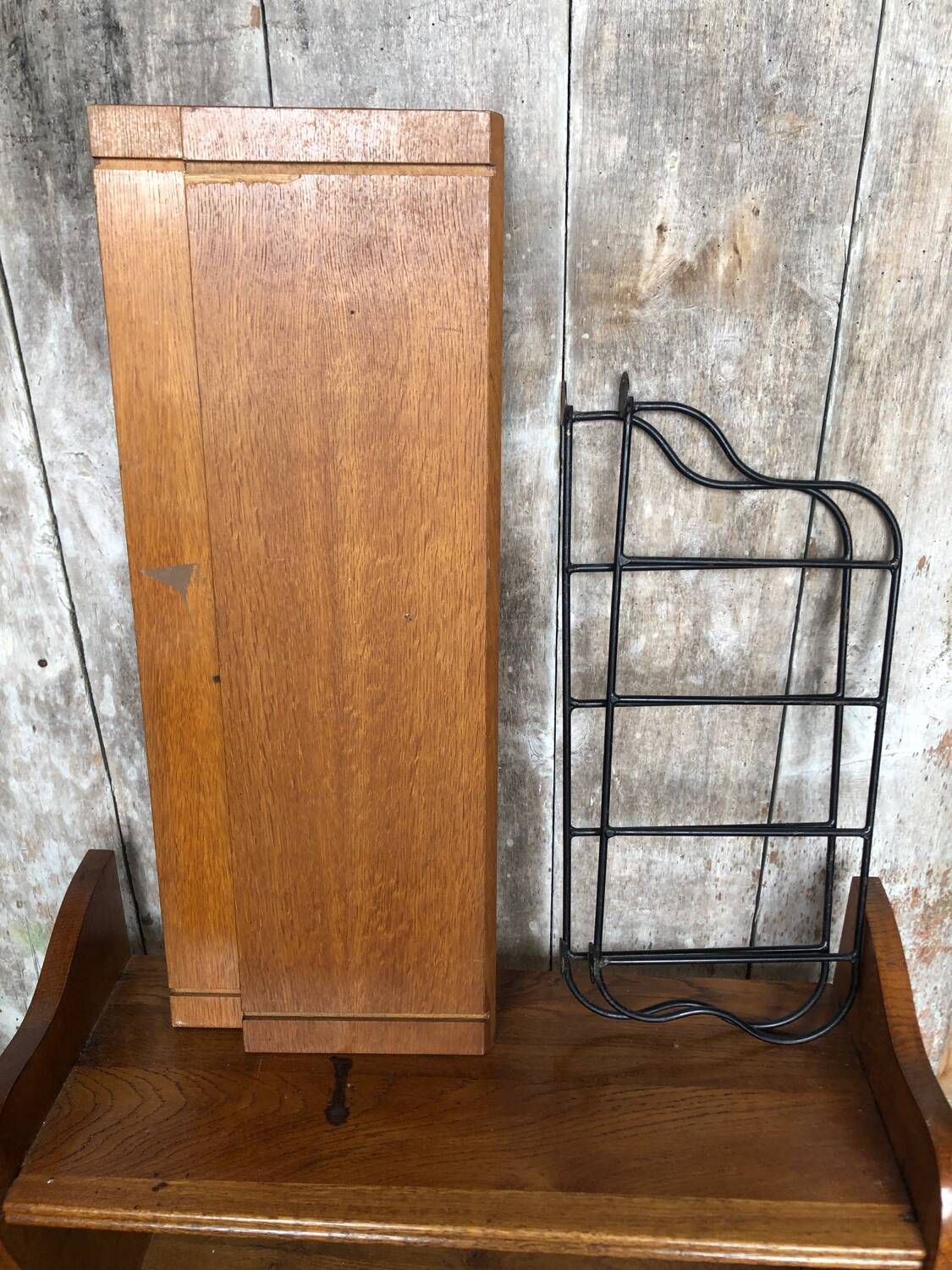 Old tomado modular wall shelf black metal + vintage wood