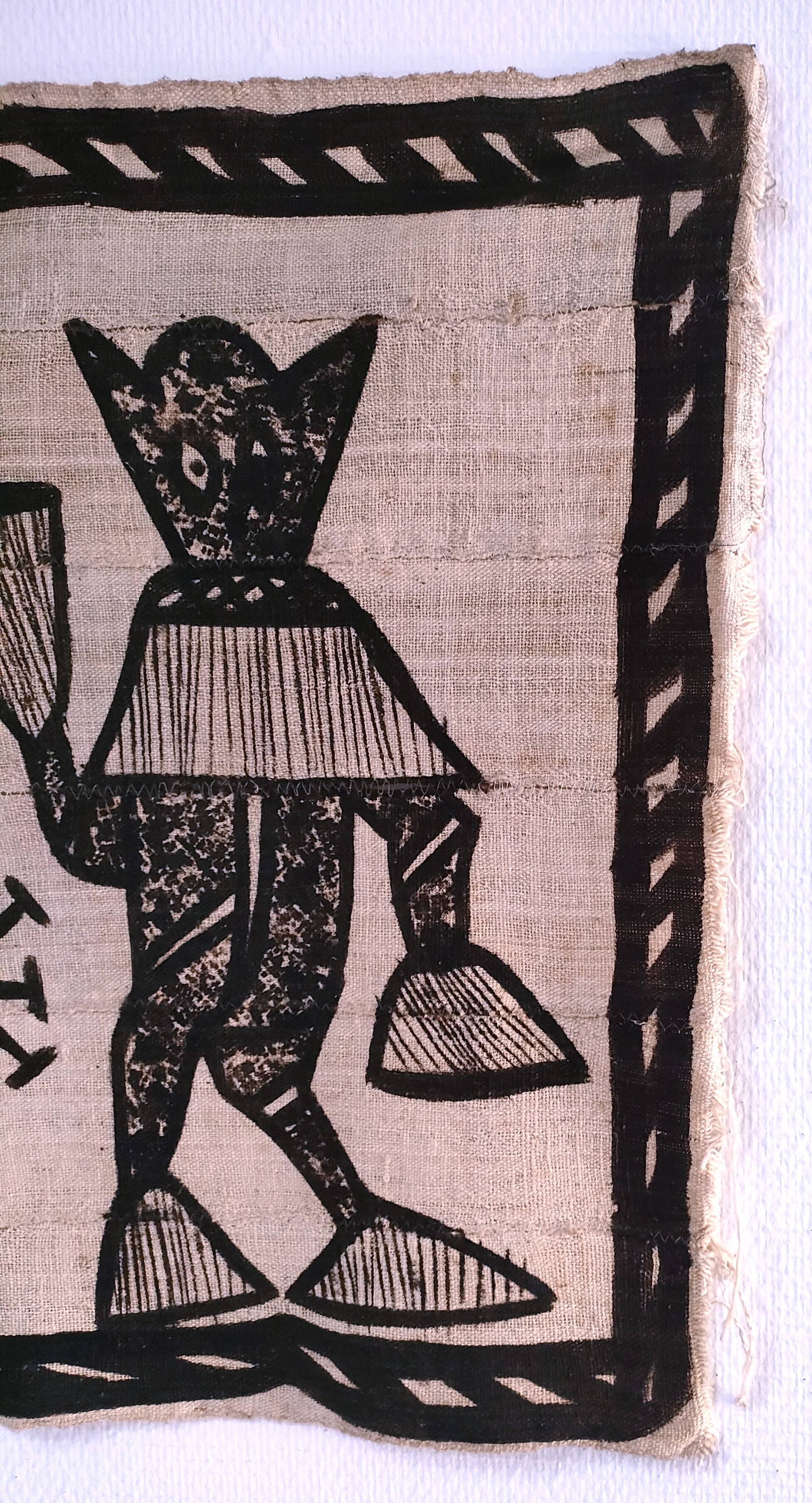 Vintage Korhogo Senoufo canvas tapestry L.103 cm