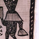 Vintage Korhogo Senoufo canvas tapestry L.103 cm