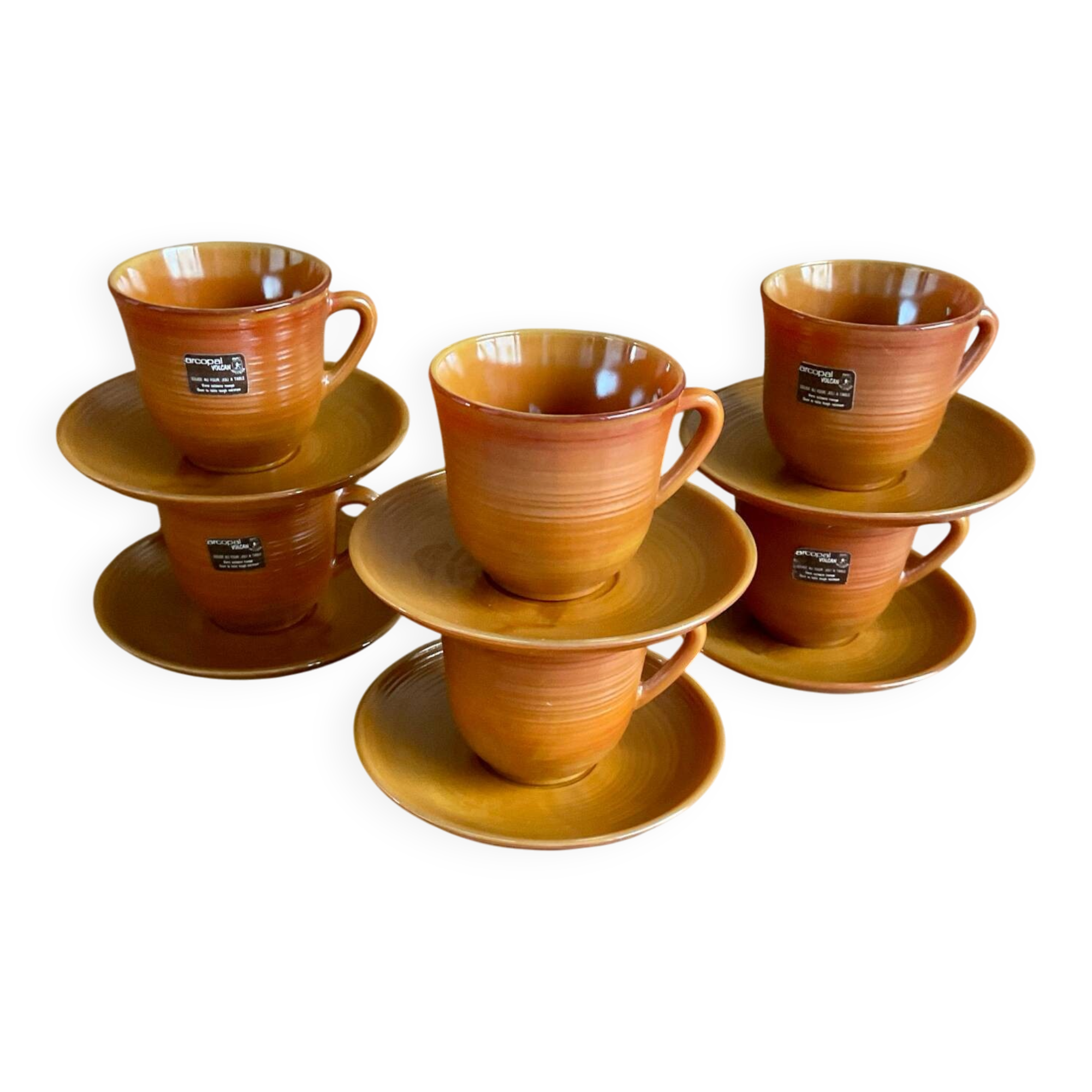 6 vintage "volcan" cups