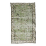 Grand tapis kilim vintage – vert menthe et crème 261 cm x 160 cm