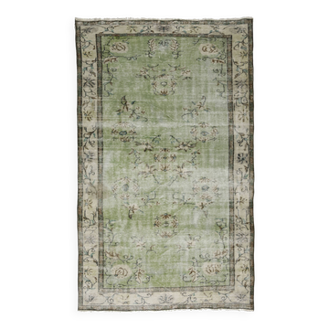 Grand tapis kilim vintage – vert menthe et crème 261 cm x 160 cm
