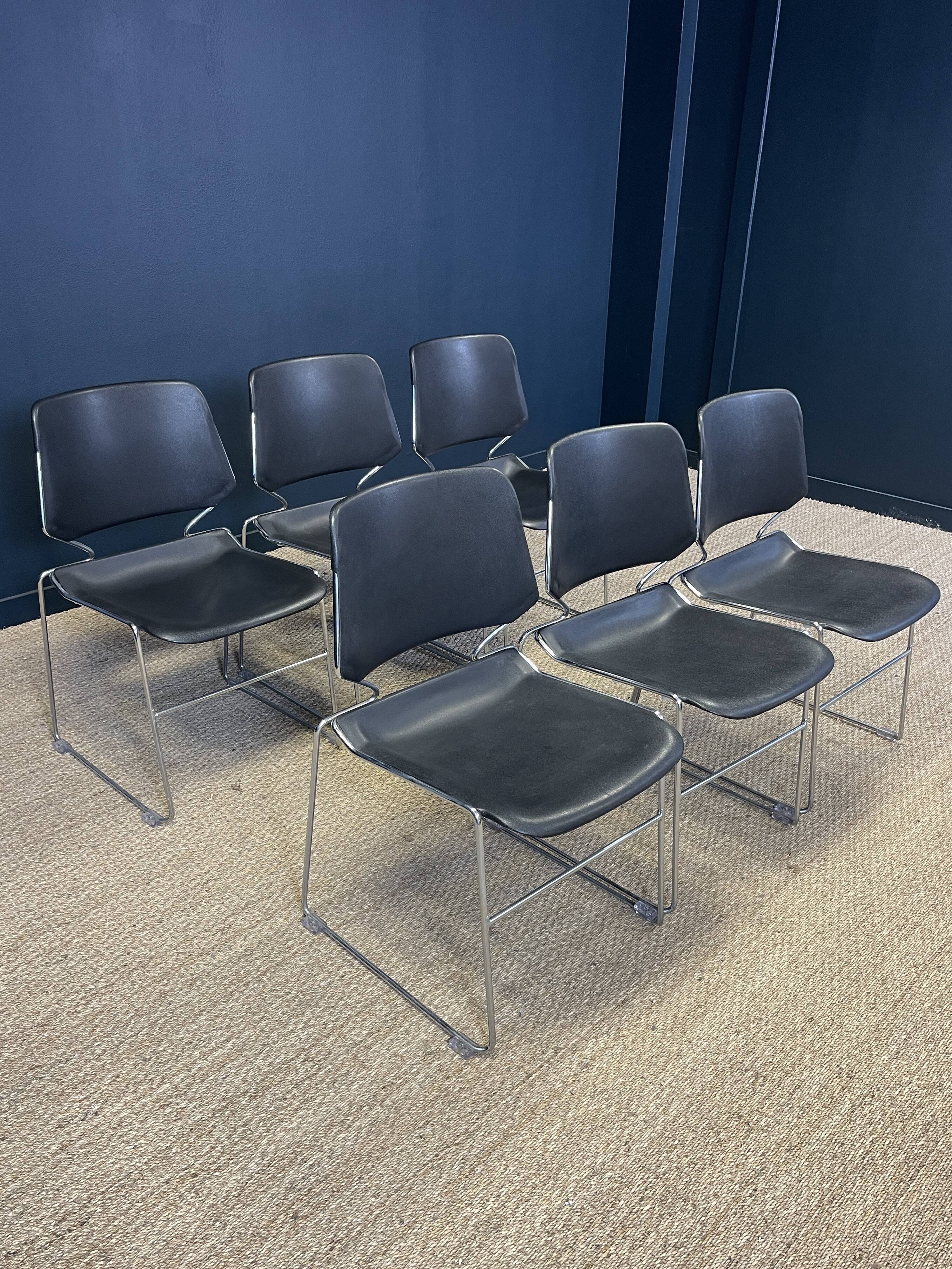 Set of 6 Matrix chairs by Tolleson for Krueger, 70s USA