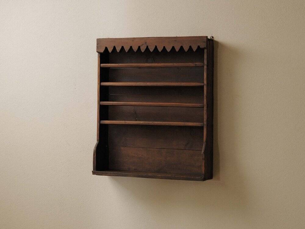 Solid wood wall shelf, Folk art, around 1900