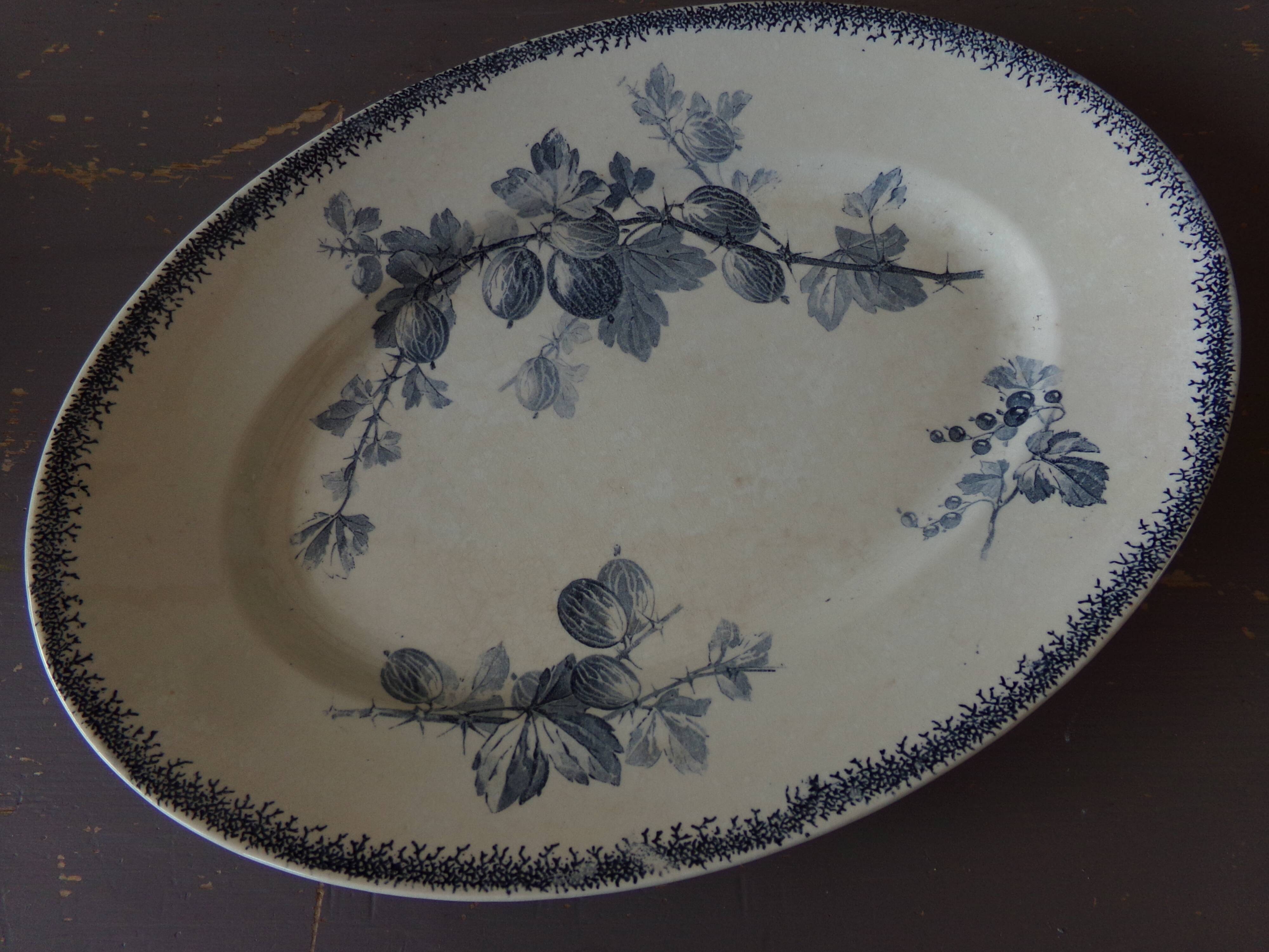 Oval dish U&Cie Sarreguemines model "currants"