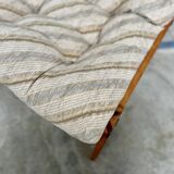 80s armchair with striped fabric and pine structure