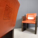 Vintage french armchairs in leather by Maison Vandamme, 1970s