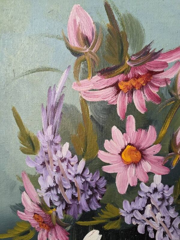 Tableau acrylique sur toile décoration campagne bohème fleurs nature morte