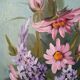 Acrylic painting on canvas, bohemian countryside decoration, flowers, still life