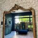 Antique mirror with pediment, 199.5/147cm, late 19th century, beveled glass