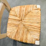 Straw seated wooden chair