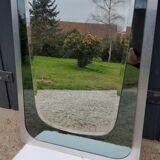 Large mirror mirror rear-view mirror of the 70s 36x136cm
